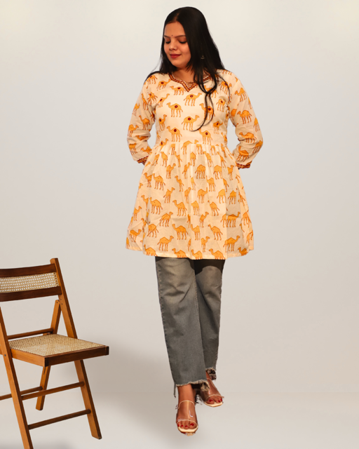 Yellow Short Kurti