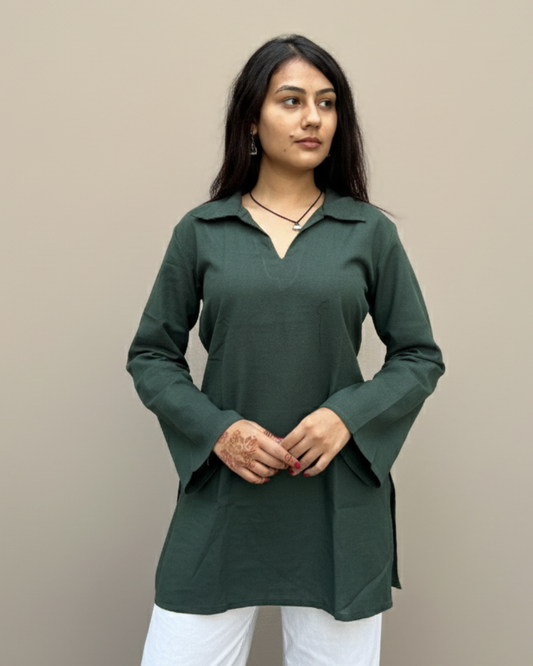 short kurti green