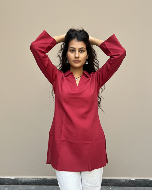 short kurti red